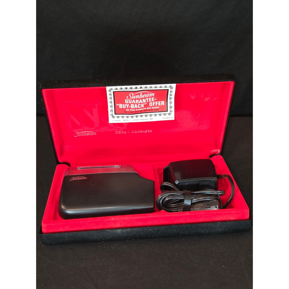 Vintage Sunbeam SRX Cord / Cordless Rechargeable Electric Razor Shaver Case 1980